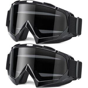 Adult Dirt Bike Goggles, 2-Pack ATV Motorcycle Goggles for Men & Women, Wide